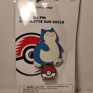Pokemon TCG Gallery Snorlax Standing Enamel Pin Official Nintendo Pokedex Badge